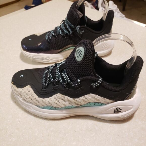 Under Armour Curry 11 Low Future Curry Size 5Y Blue Black - Picture 4 of 8